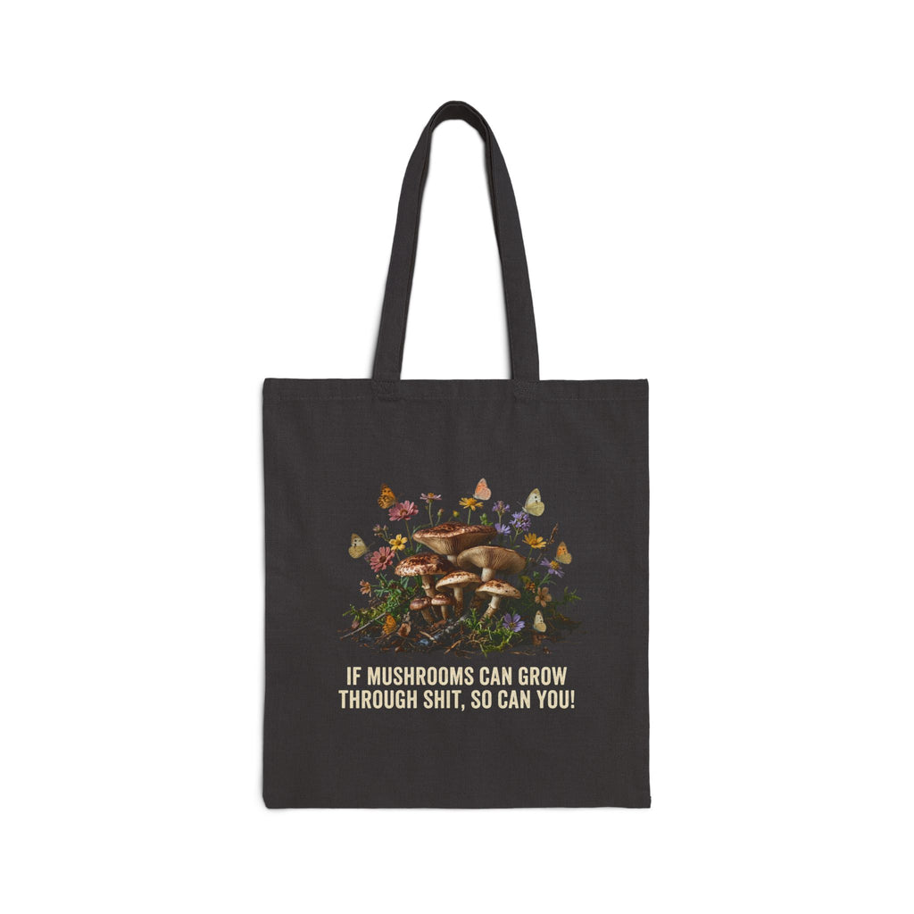 Mushroom Wreath Cotton Tote Bag – “Choose Simplicity” Eco Canvas Shopper