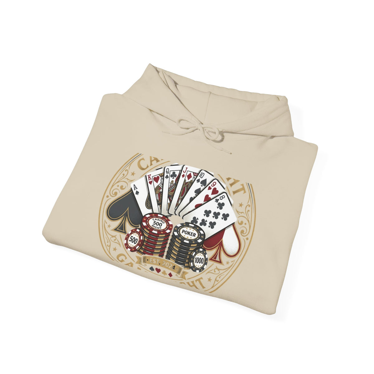 Gambling Royale Hoodie — Vintage Casino Cards, Dice & Chips Graphic