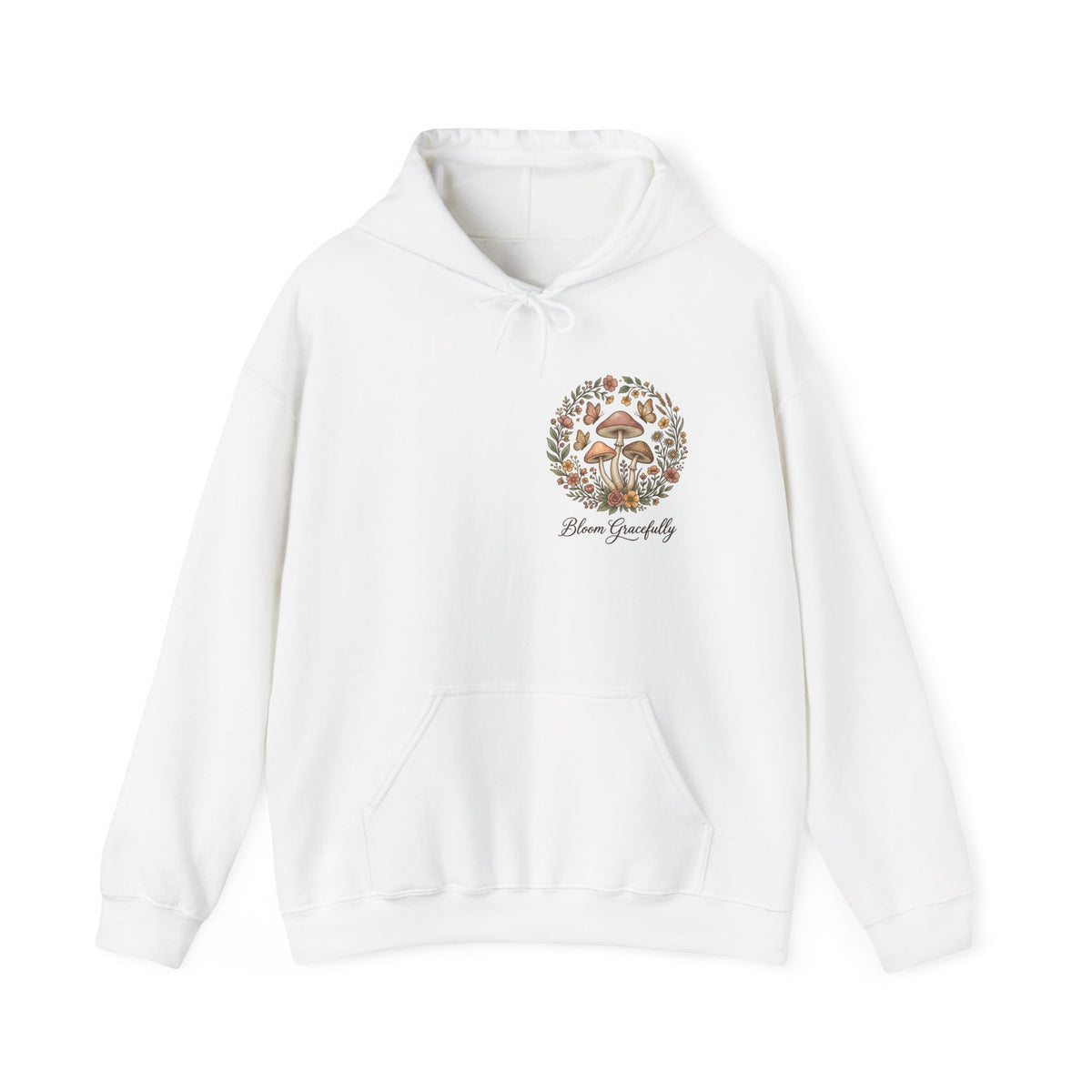 Hoodie - 'Bloom Sympathy' Floral Skull Graphic Hooded Sweatshirt