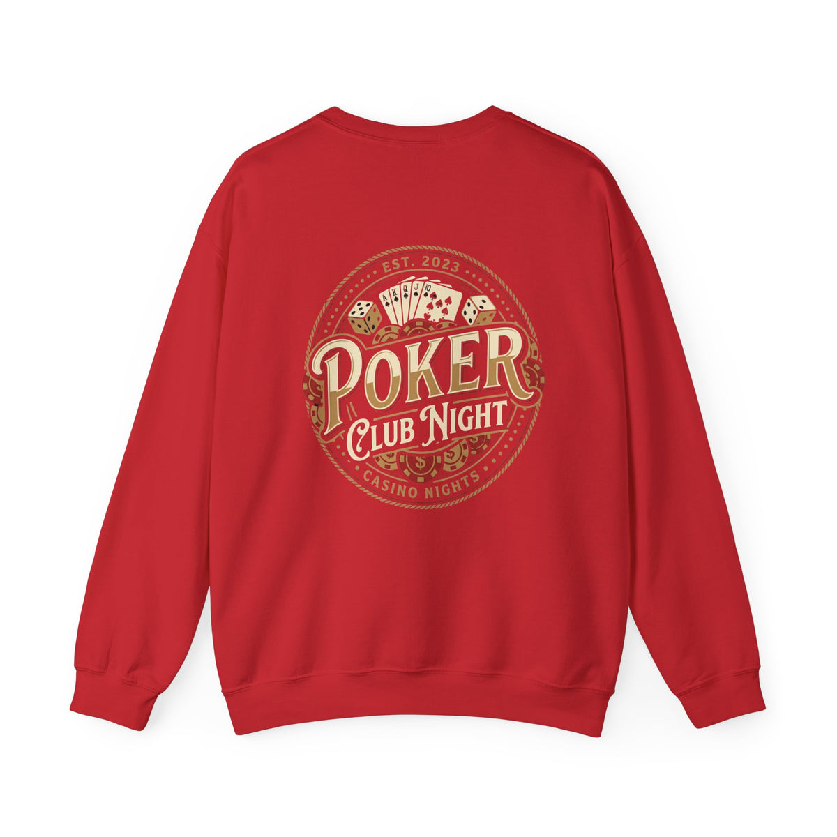 Casino Night Poker Sweatshirt — 'Poker Club Night' Vintage Card & Chips Crewneck