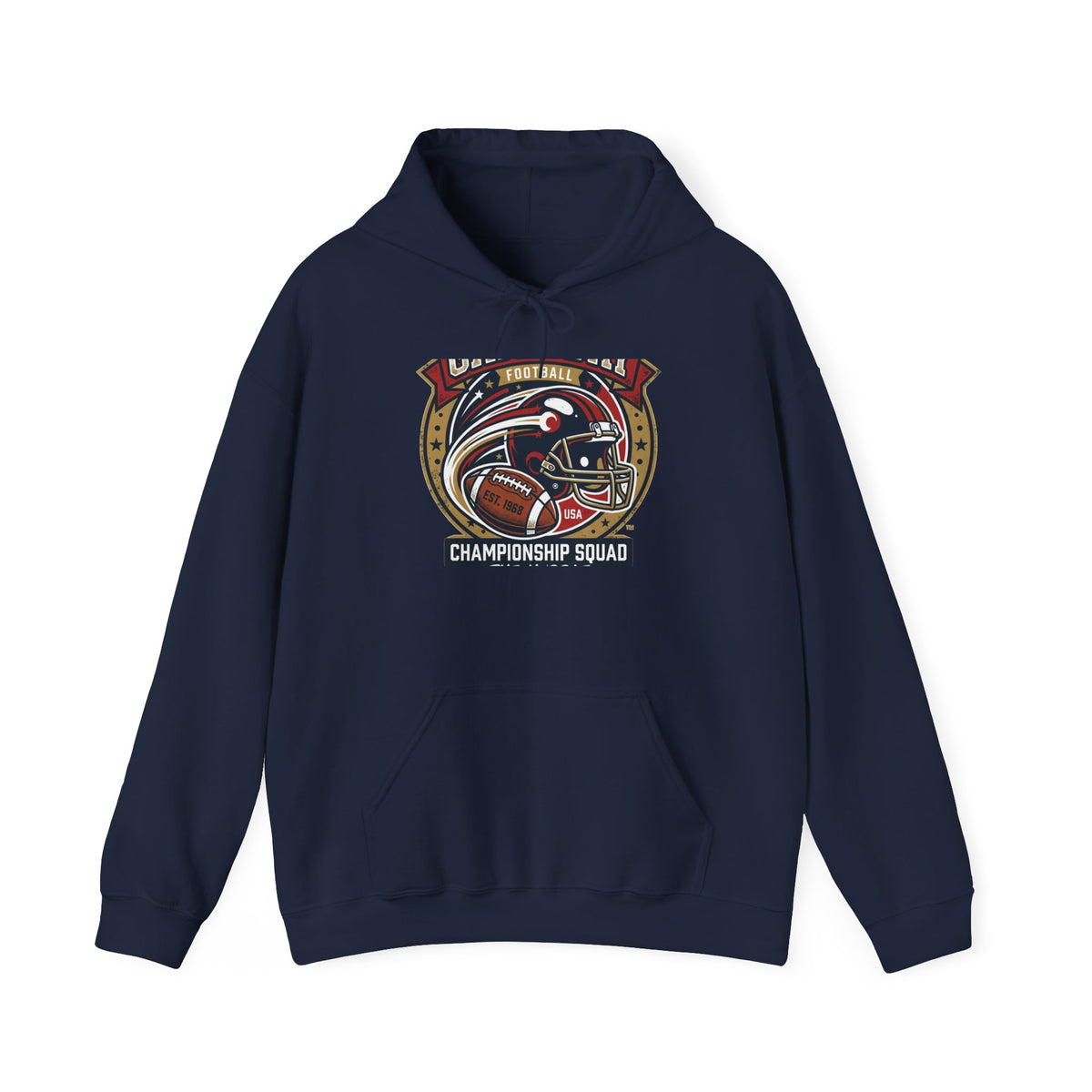 Football Championship Squad Hoodie — Retro Helmet Vintage Sports Pullover