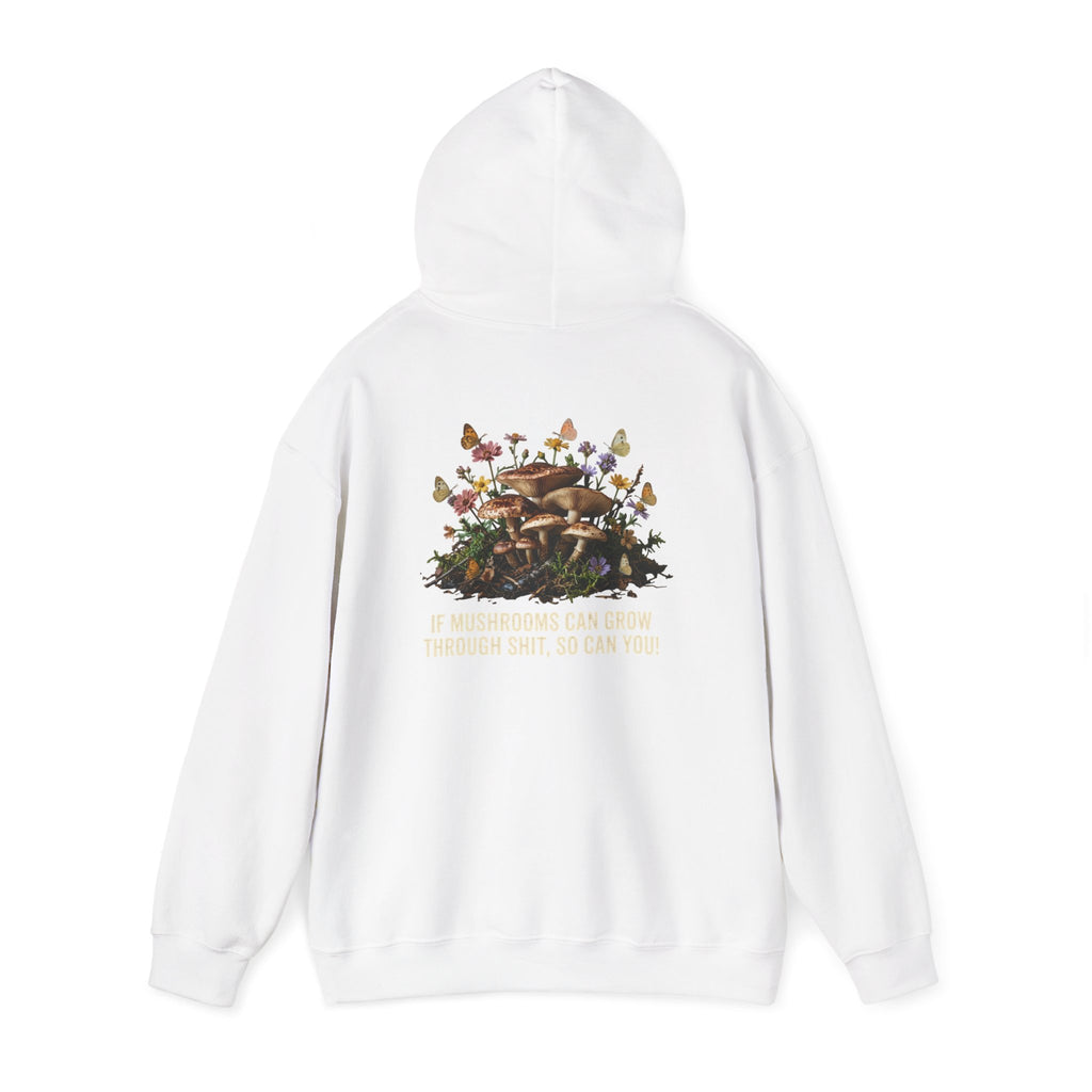 Hoodie - 'Bloom Sympathy' Floral Skull Graphic Hooded Sweatshirt
