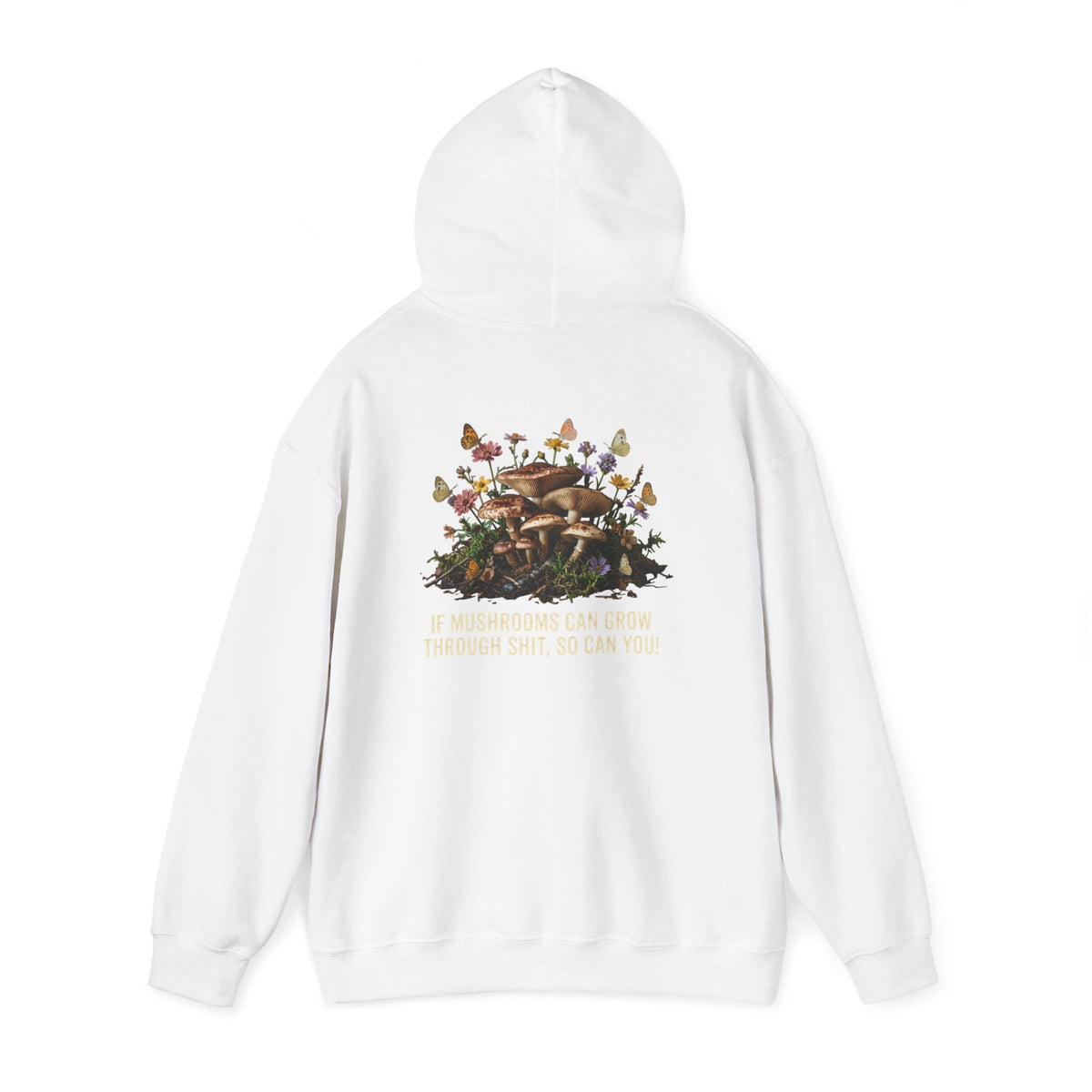 Hoodie - 'Bloom Sympathy' Floral Skull Graphic Hooded Sweatshirt