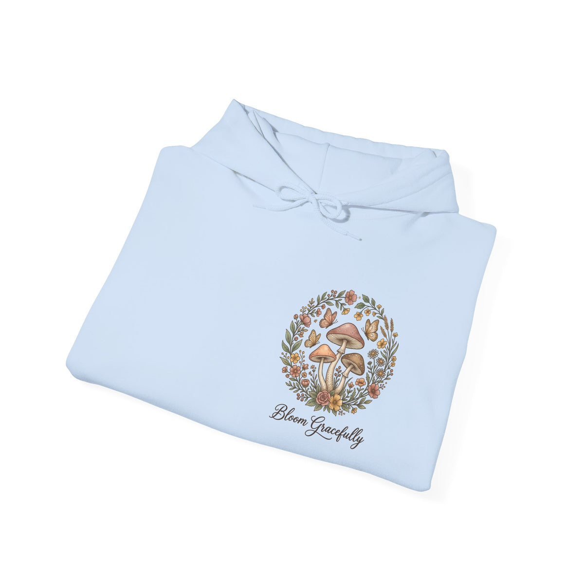 Hoodie - 'Bloom Sympathy' Floral Skull Graphic Hooded Sweatshirt