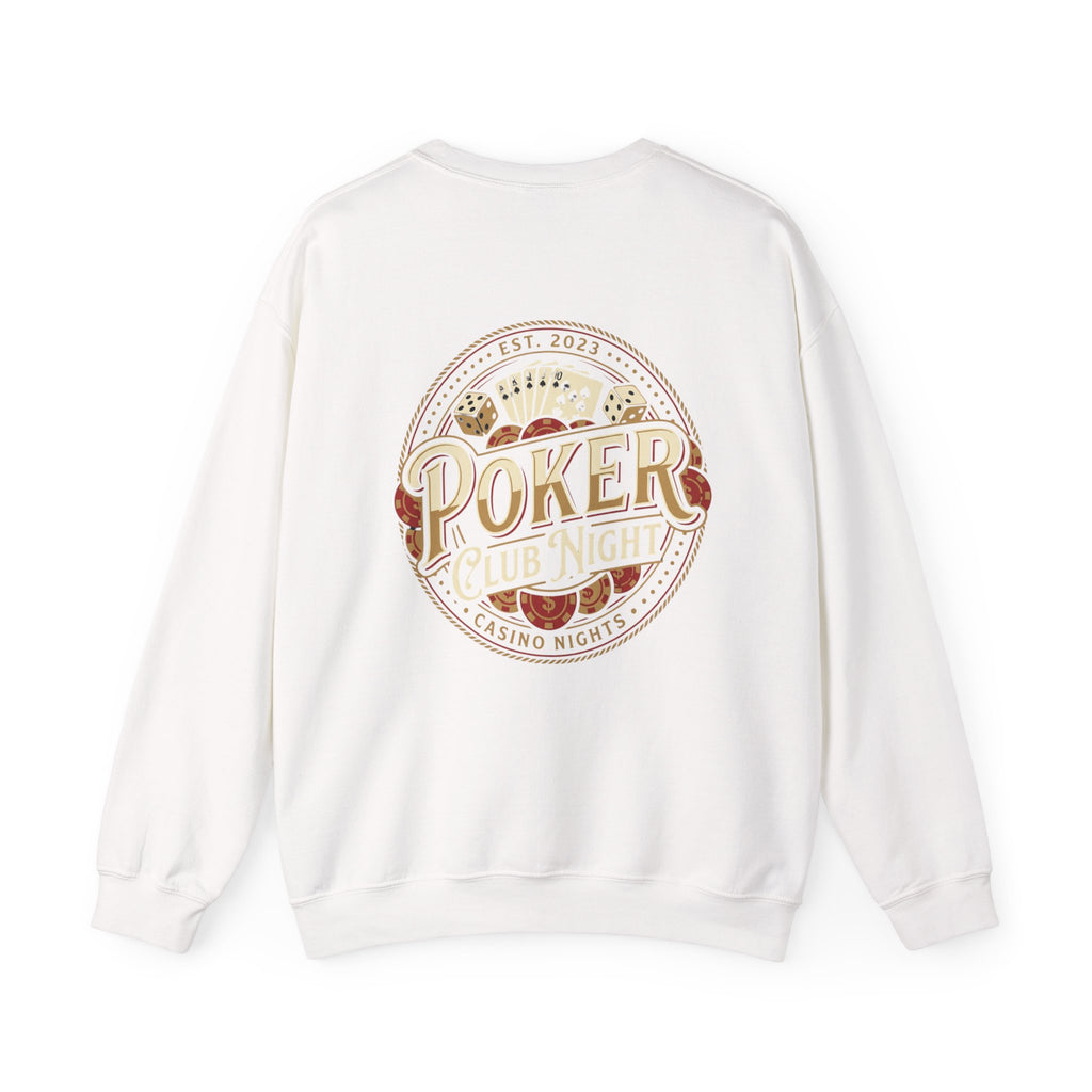Casino Night Poker Sweatshirt — 'Poker Club Night' Vintage Card & Chips Crewneck
