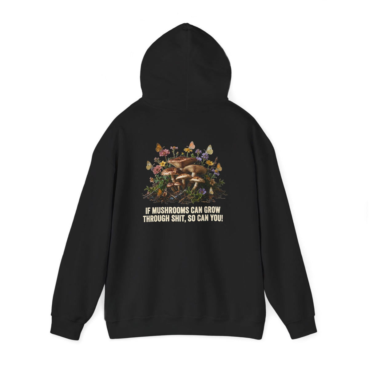 Hoodie - 'Bloom Sympathy' Floral Skull Graphic Hooded Sweatshirt
