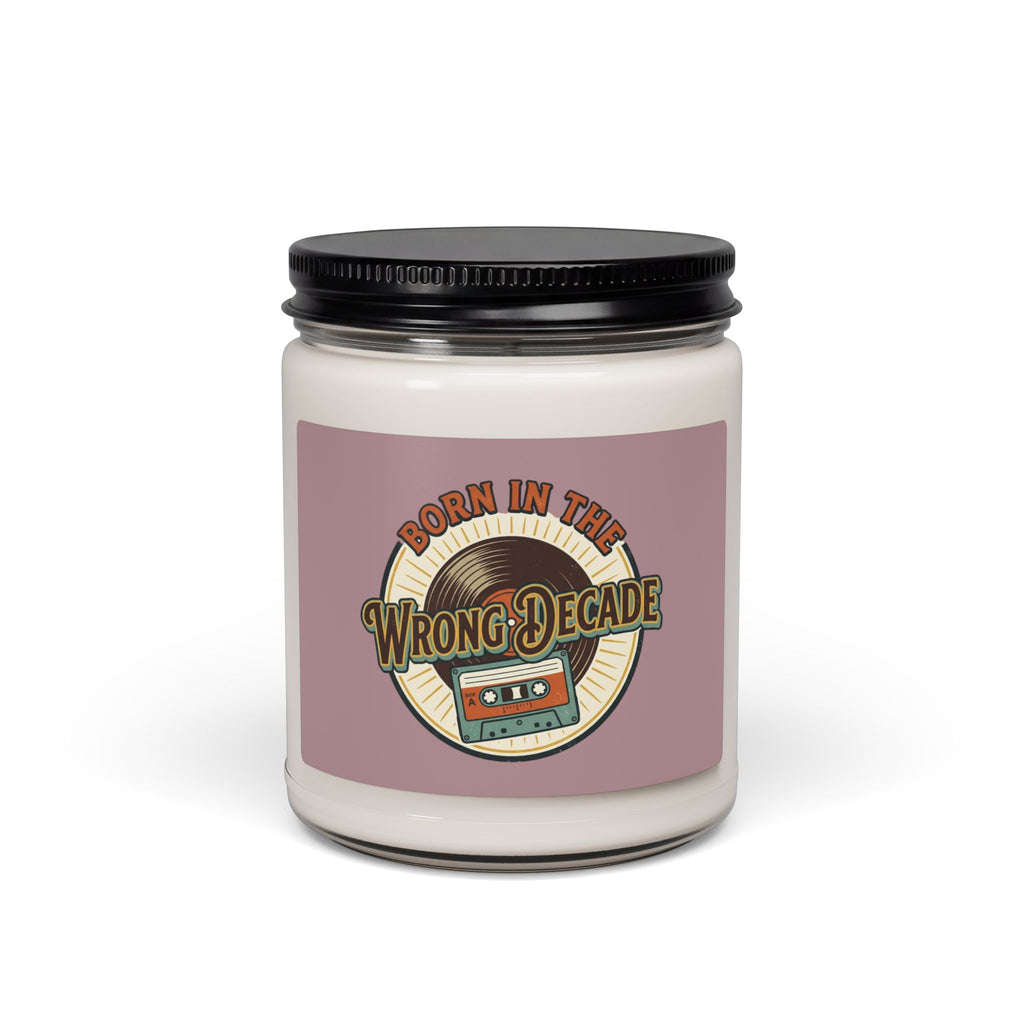 Soy Candle — 'Born in the Wrong Decade' Retro Cassette & Vinyl Scented Candle (9oz)