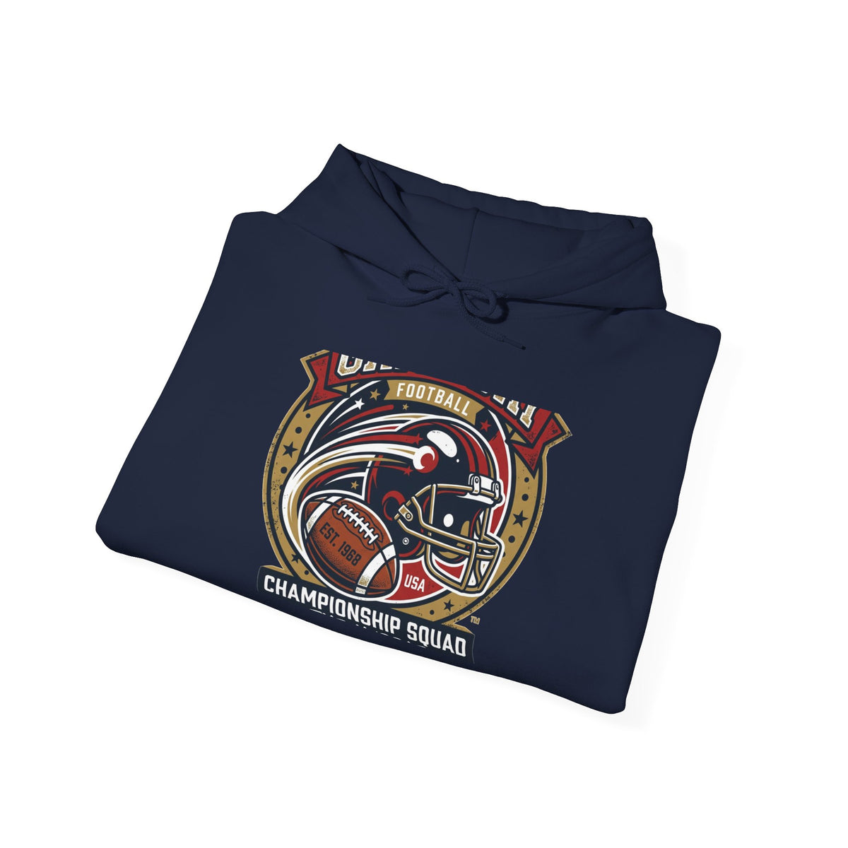 Football Championship Squad Hoodie — Retro Helmet Vintage Sports Pullover