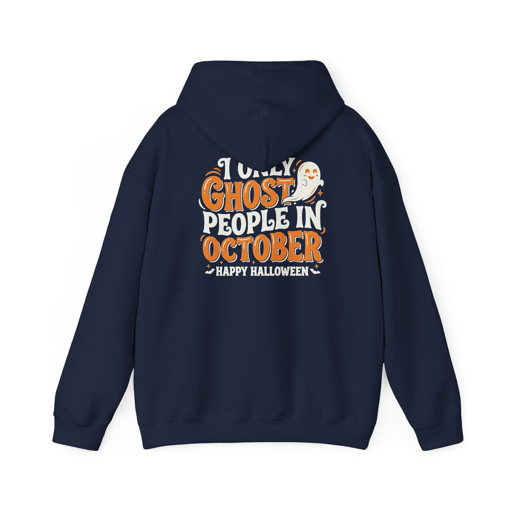 Ghost October Hoodie – Halloween Pumpkin Ghost Graphic Sweatshirt