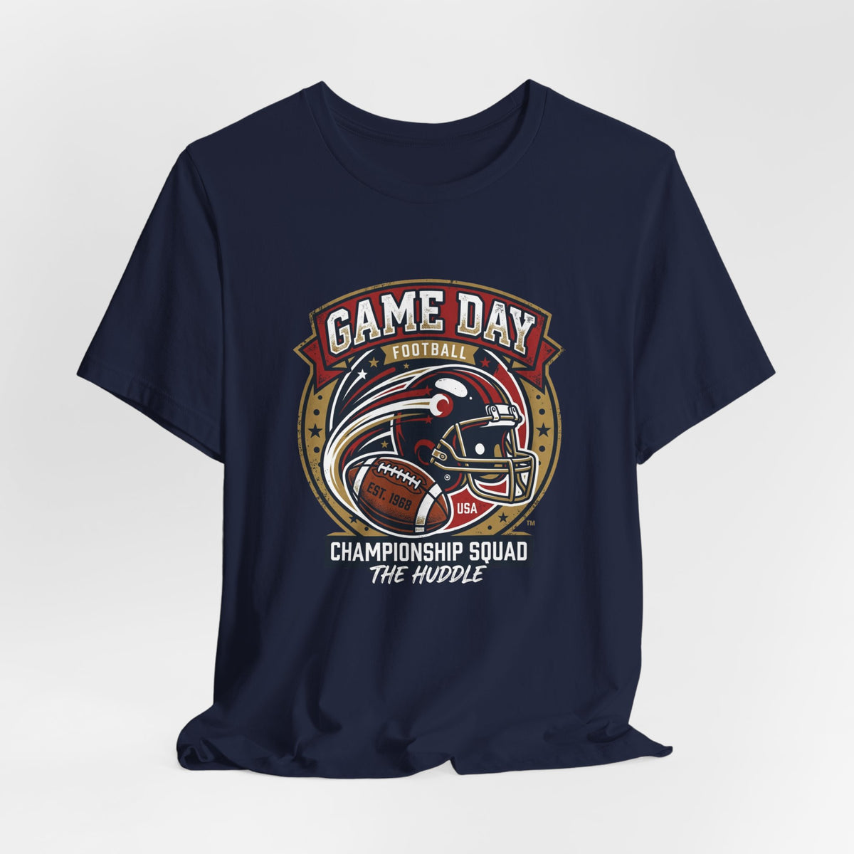 Game Day Football T-Shirt – "Championship Squad" Helmet & Ball Design