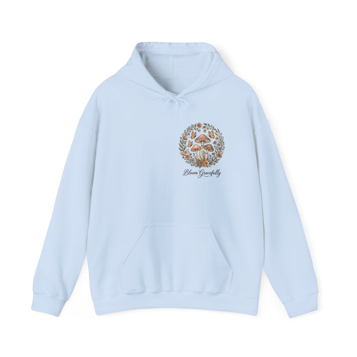 Hoodie - 'Bloom Sympathy' Floral Skull Graphic Hooded Sweatshirt