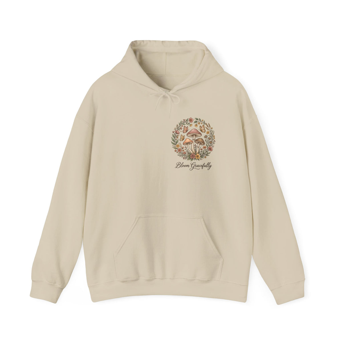 Hoodie - 'Bloom Sympathy' Floral Skull Graphic Hooded Sweatshirt