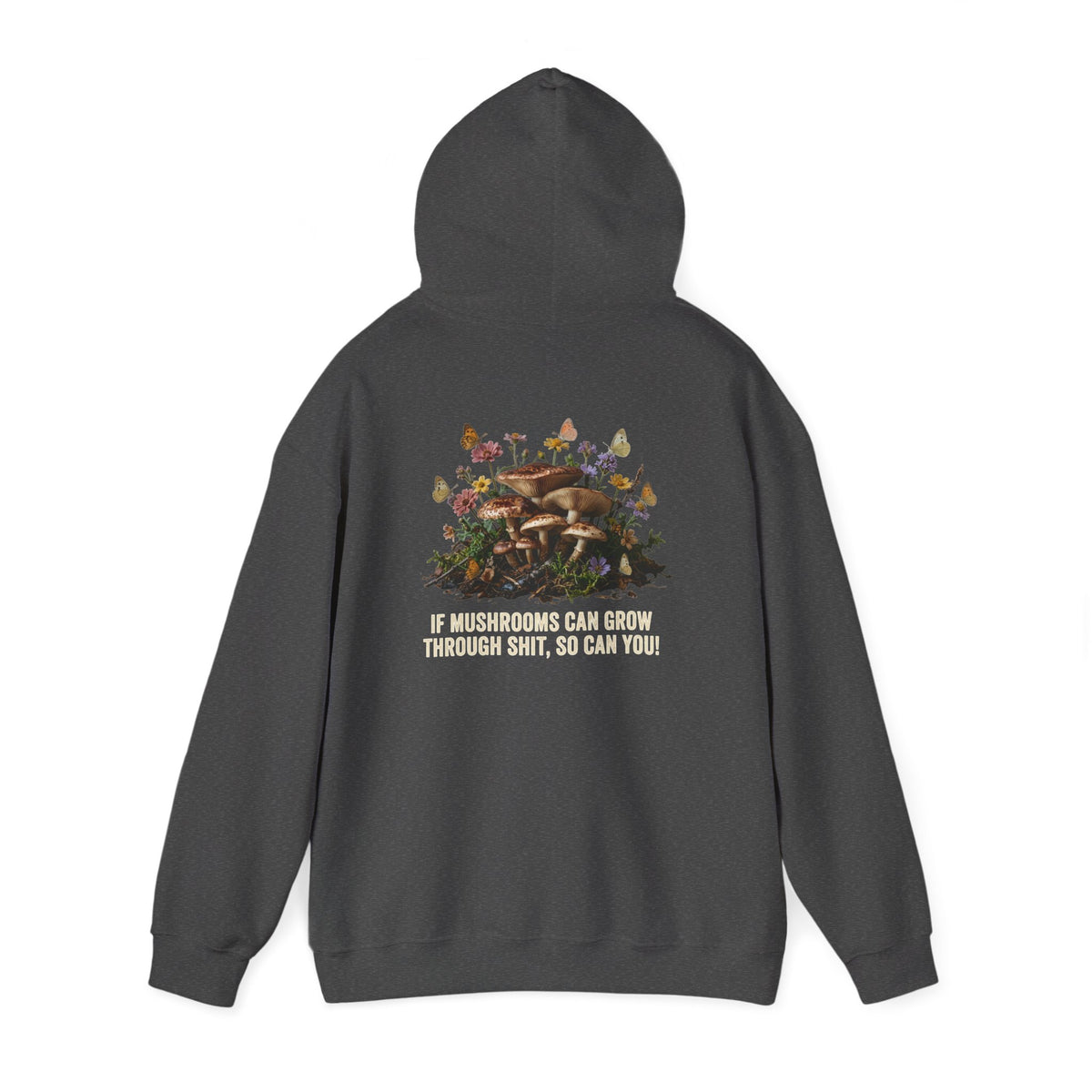 Hoodie - 'Bloom Sympathy' Floral Skull Graphic Hooded Sweatshirt