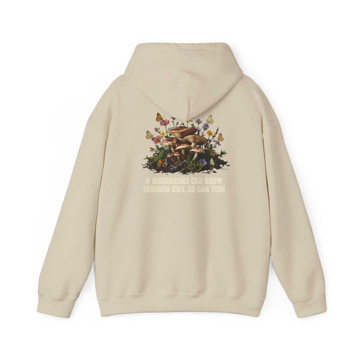 Hoodie - 'Bloom Sympathy' Floral Skull Graphic Hooded Sweatshirt