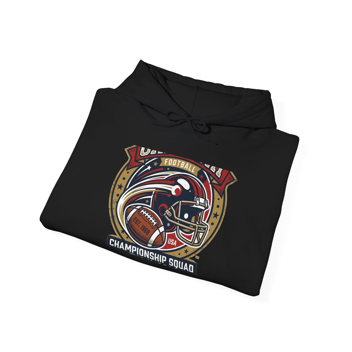 Football Championship Squad Hoodie — Retro Helmet Vintage Sports Pullover