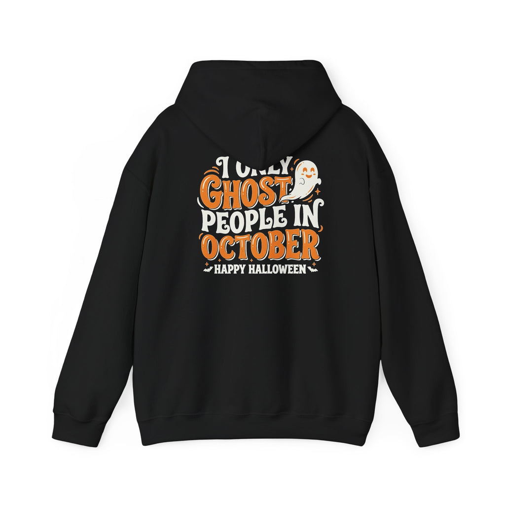 Ghost October Hoodie – Halloween Pumpkin Ghost Graphic Sweatshirt