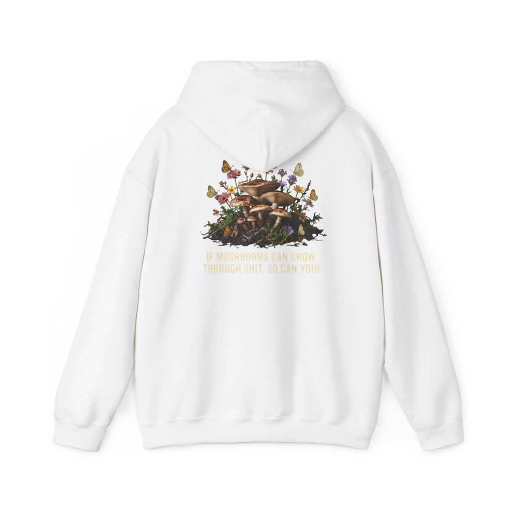Hoodie - 'Bloom Sympathy' Floral Skull Graphic Hooded Sweatshirt