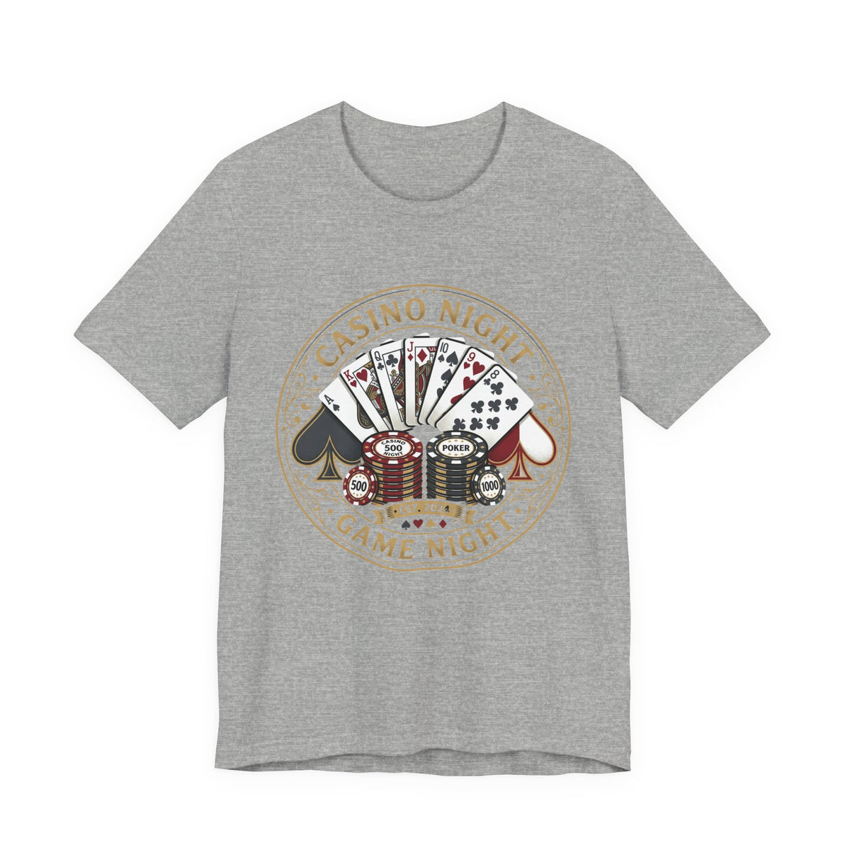 Casino Night Game Tee — Poker Chips & Cards Graphic T-Shirt