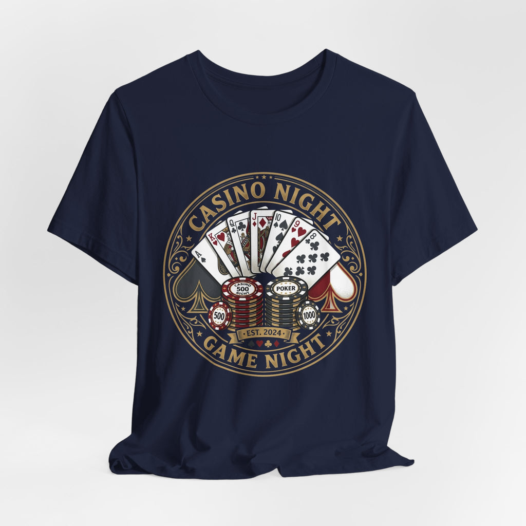 Casino Night Game Tee — Poker Chips & Cards Graphic T-Shirt