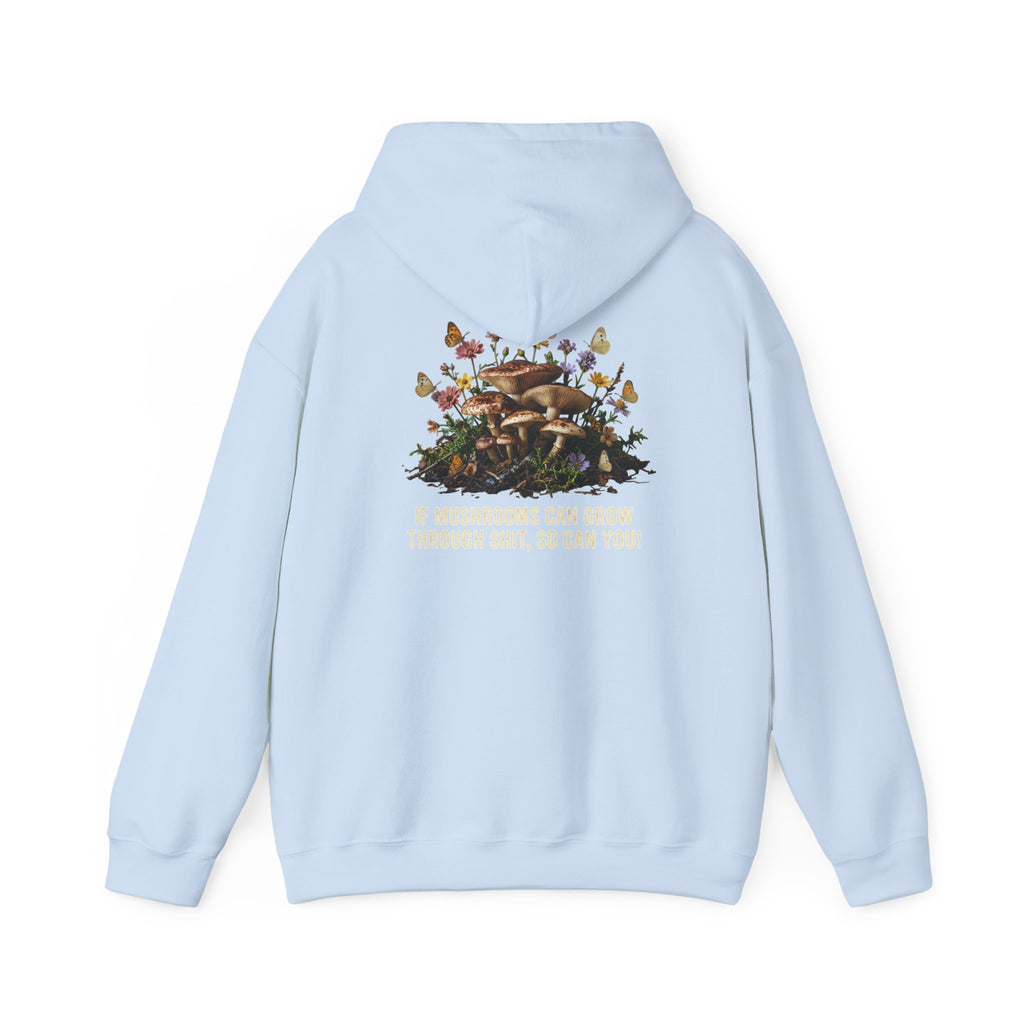 Hoodie - 'Bloom Sympathy' Floral Skull Graphic Hooded Sweatshirt