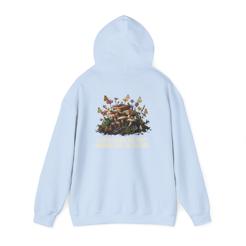 Hoodie - 'Bloom Sympathy' Floral Skull Graphic Hooded Sweatshirt