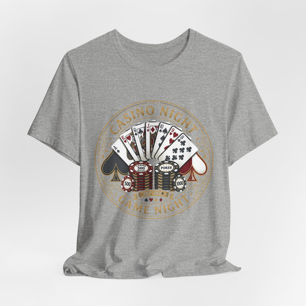 Casino Night Game Tee — Poker Chips & Cards Graphic T-Shirt