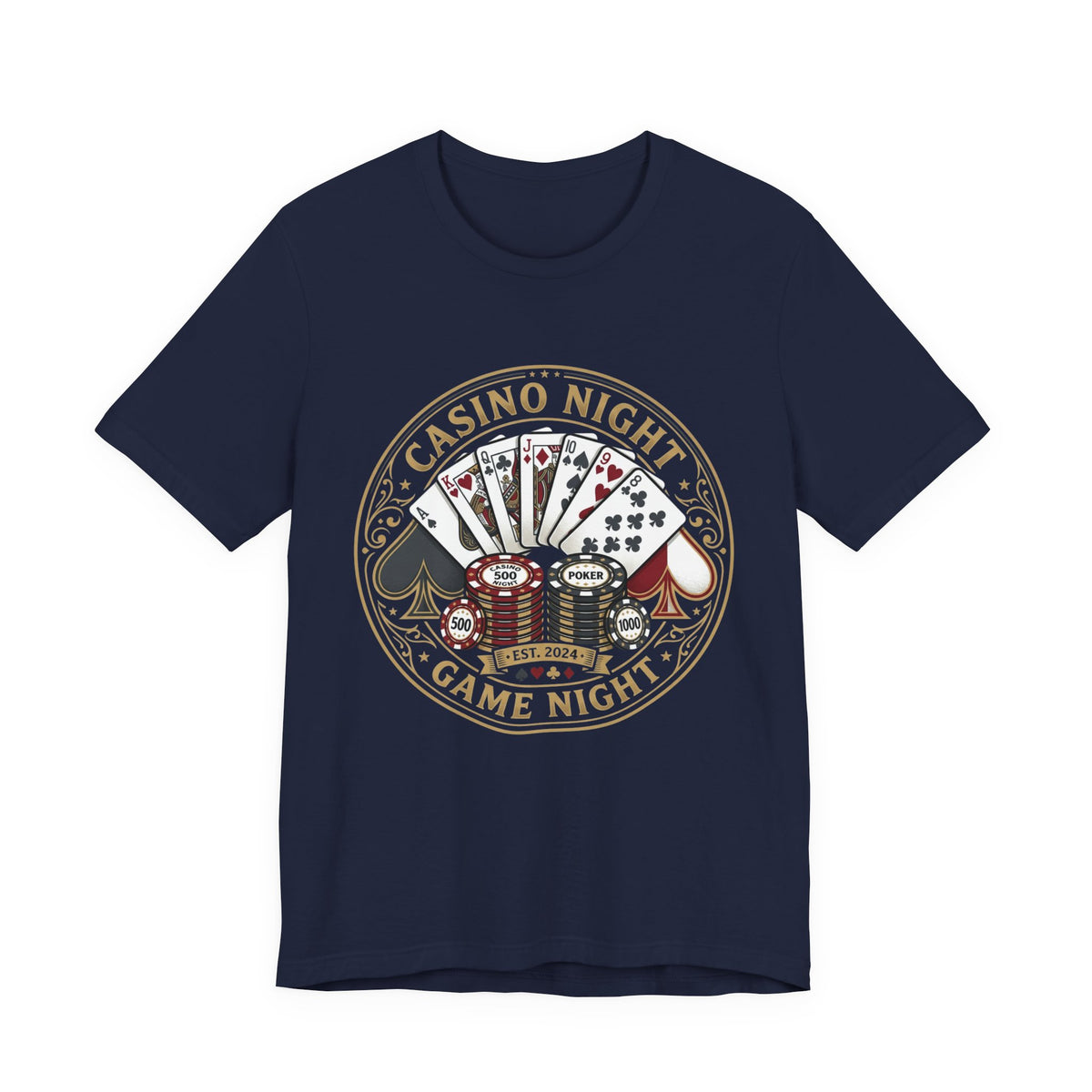 Casino Night Game Tee — Poker Chips & Cards Graphic T-Shirt
