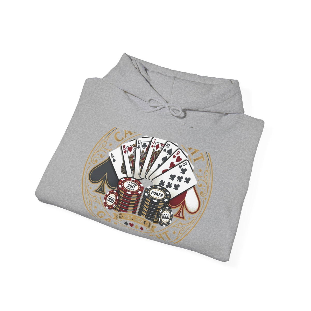 Gambling Royale Hoodie — Vintage Casino Cards, Dice & Chips Graphic