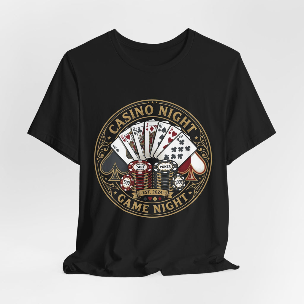 Casino Night Game Tee — Poker Chips & Cards Graphic T-Shirt