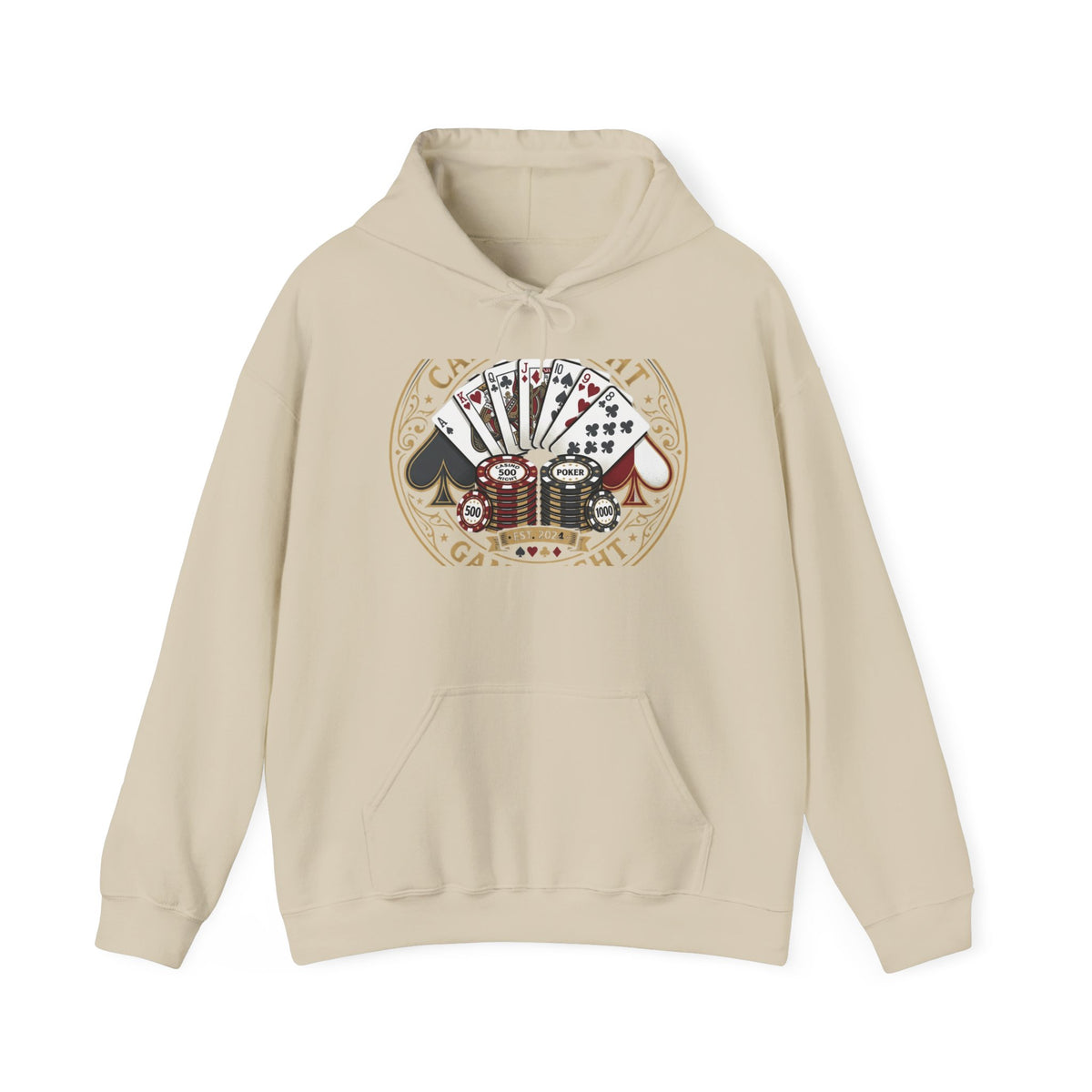 Gambling Royale Hoodie — Vintage Casino Cards, Dice & Chips Graphic