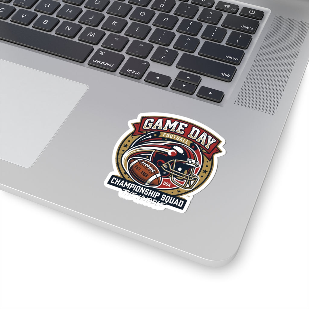 Game Day Football Kiss-Cut Sticker — Championship Squad Helmet Design
