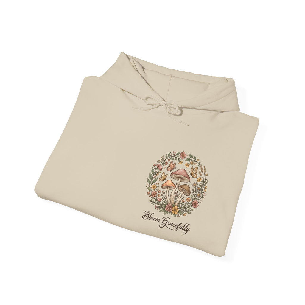 Hoodie - 'Bloom Sympathy' Floral Skull Graphic Hooded Sweatshirt