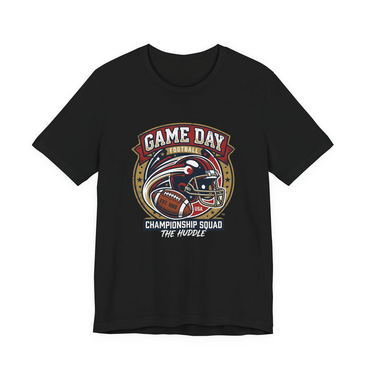 Game Day Football T-Shirt – "Championship Squad" Helmet & Ball Design