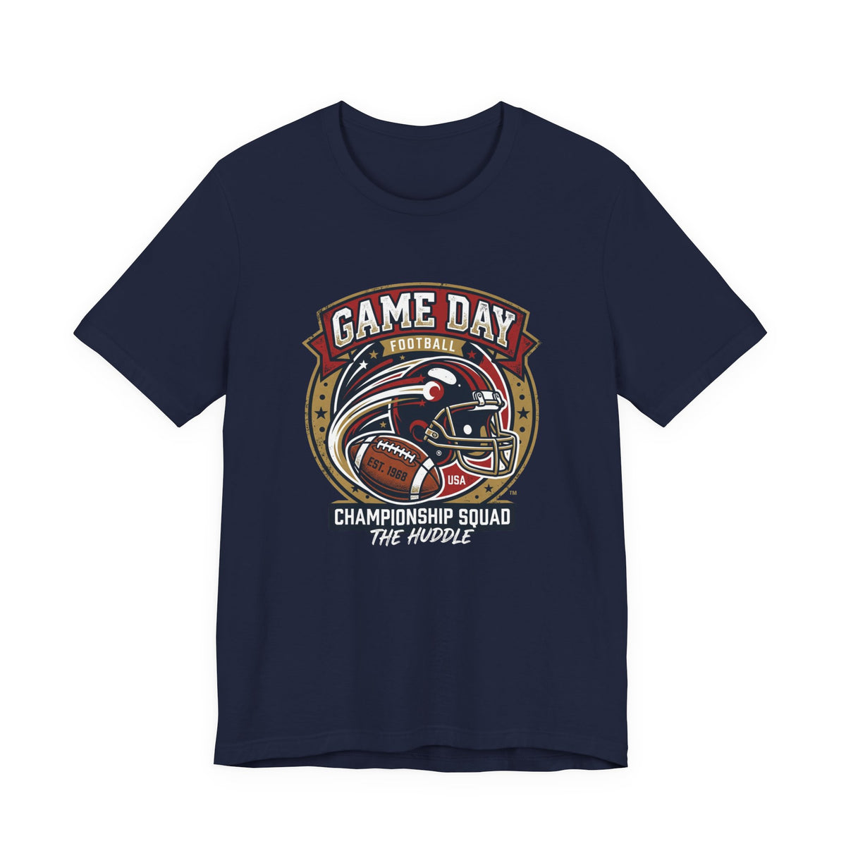 Game Day Football T-Shirt – "Championship Squad" Helmet & Ball Design