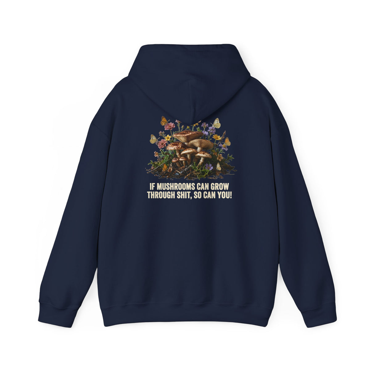 Hoodie - 'Bloom Sympathy' Floral Skull Graphic Hooded Sweatshirt