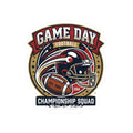 Game Day Football Kiss-Cut Sticker — Championship Squad Helmet Design