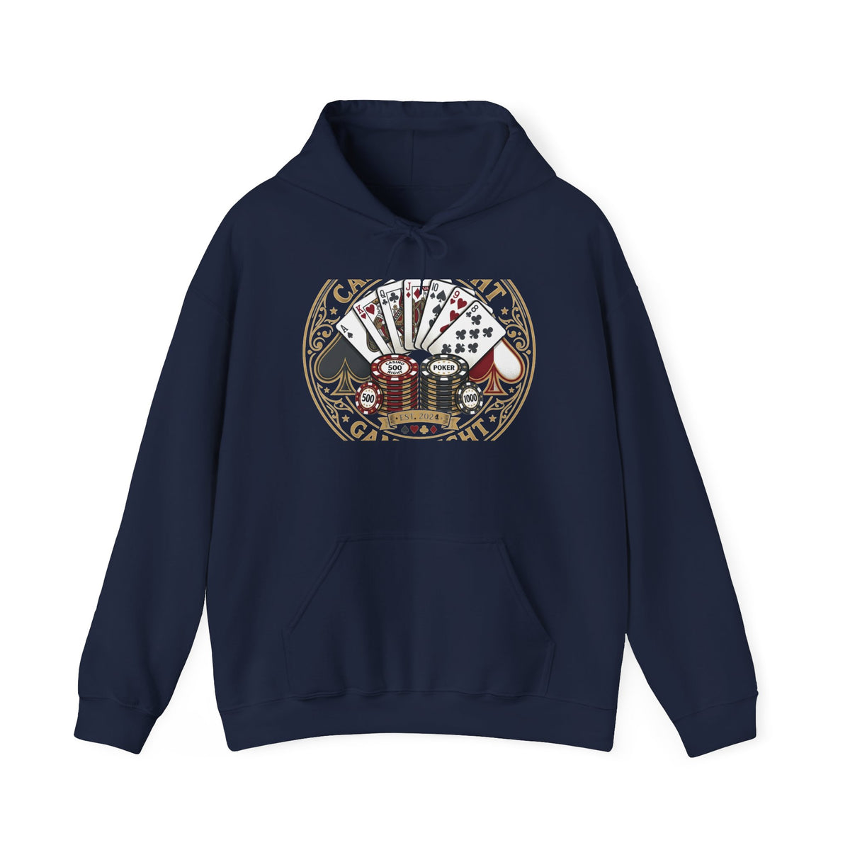 Gambling Royale Hoodie — Vintage Casino Cards, Dice & Chips Graphic