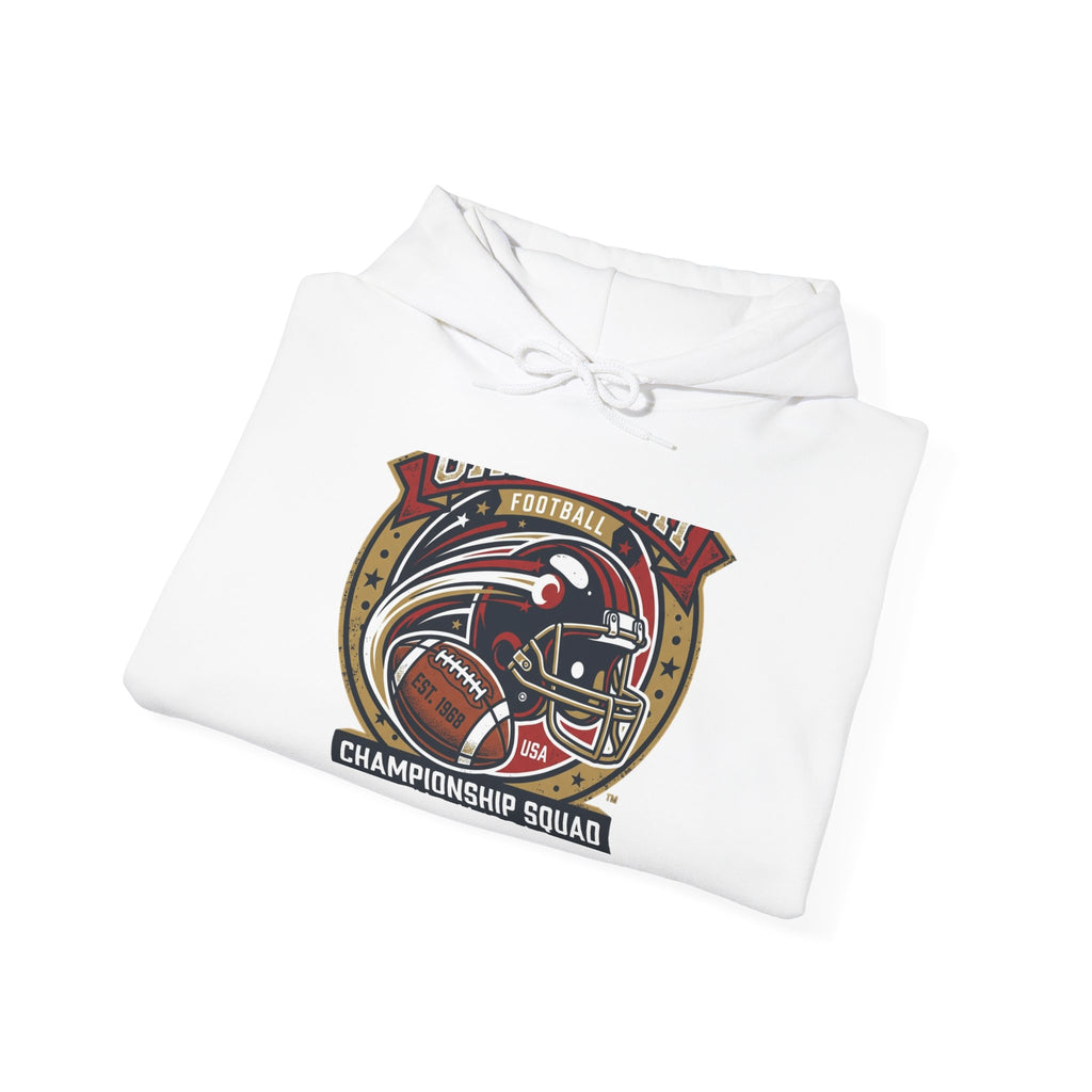 Football Championship Squad Hoodie — Retro Helmet Vintage Sports Pullover