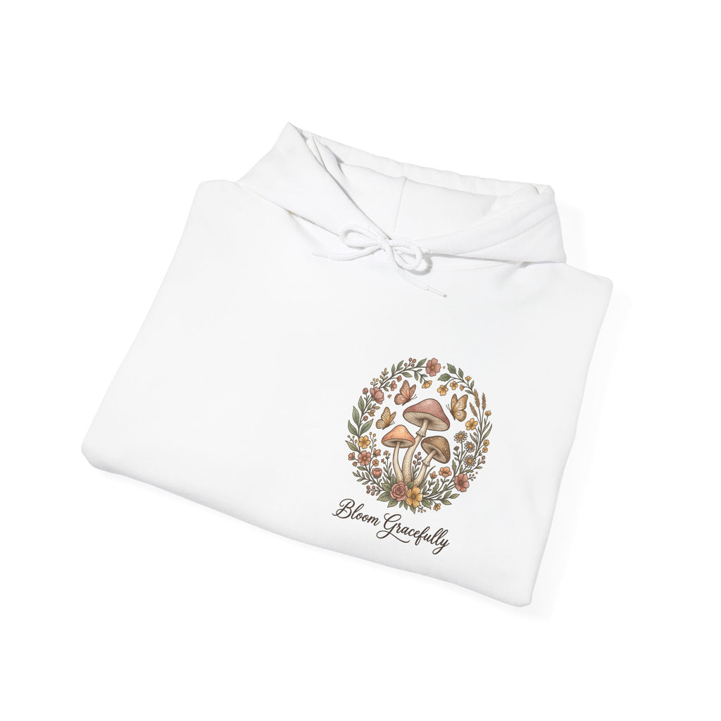 Hoodie - 'Bloom Sympathy' Floral Skull Graphic Hooded Sweatshirt