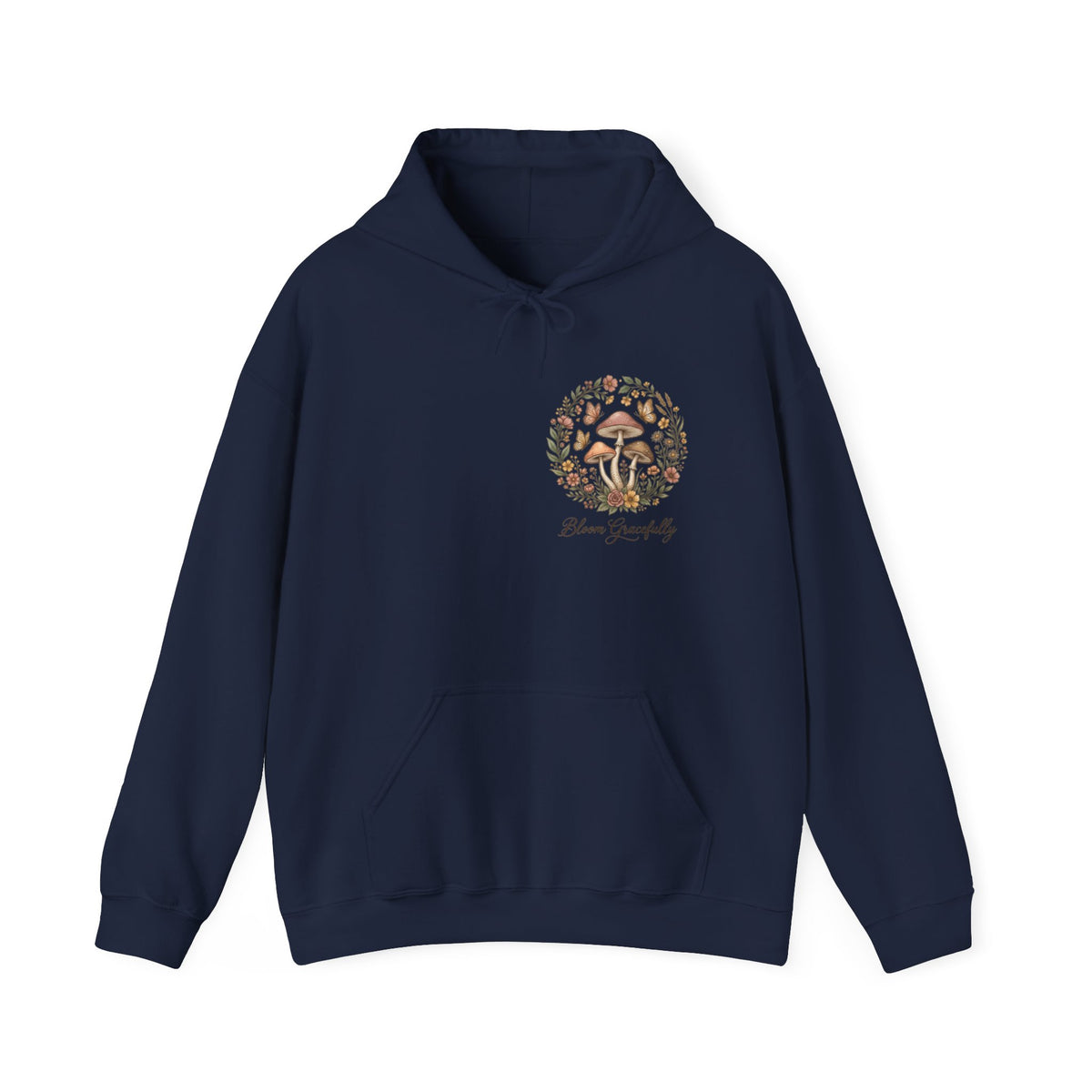 Hoodie - 'Bloom Sympathy' Floral Skull Graphic Hooded Sweatshirt