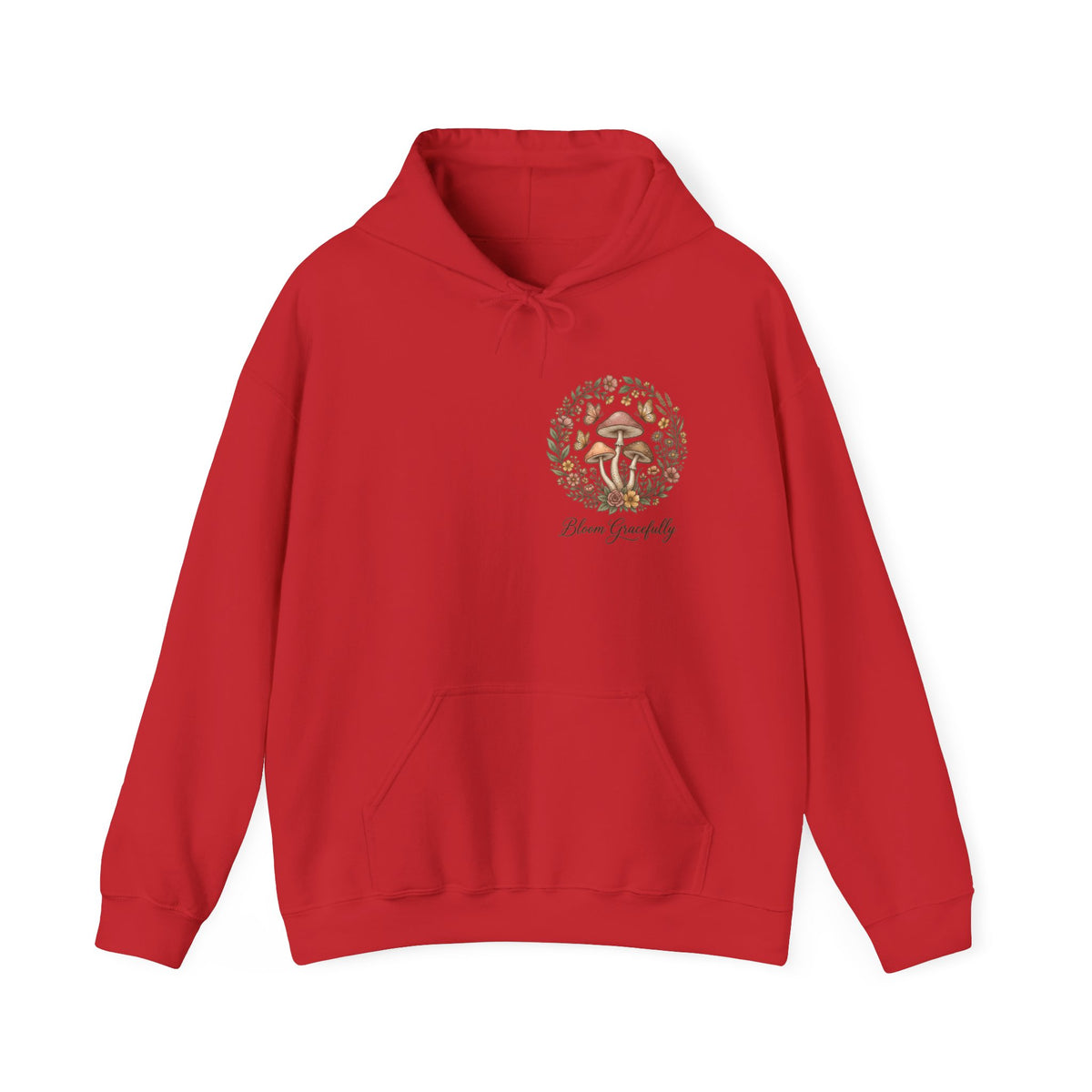 Hoodie - 'Bloom Sympathy' Floral Skull Graphic Hooded Sweatshirt