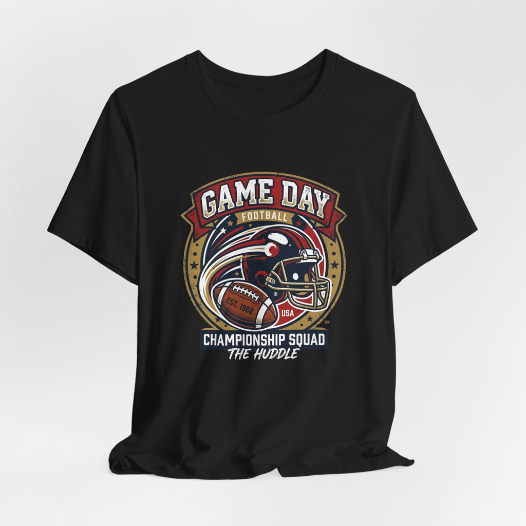 Game Day Football T-Shirt – "Championship Squad" Helmet & Ball Design