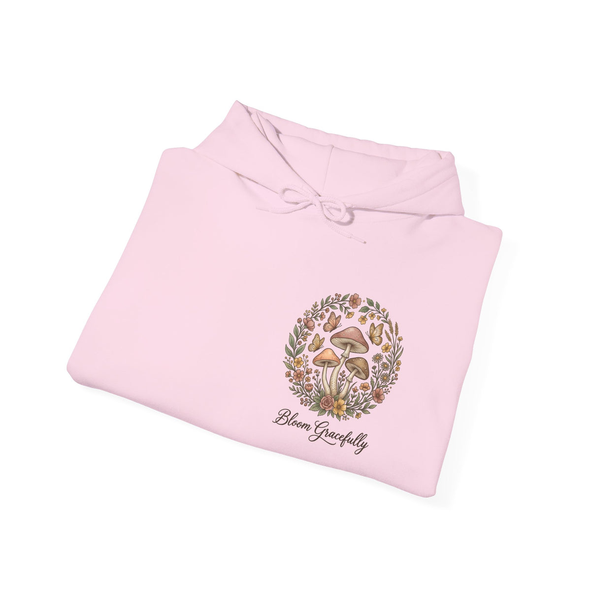 Hoodie - 'Bloom Sympathy' Floral Skull Graphic Hooded Sweatshirt