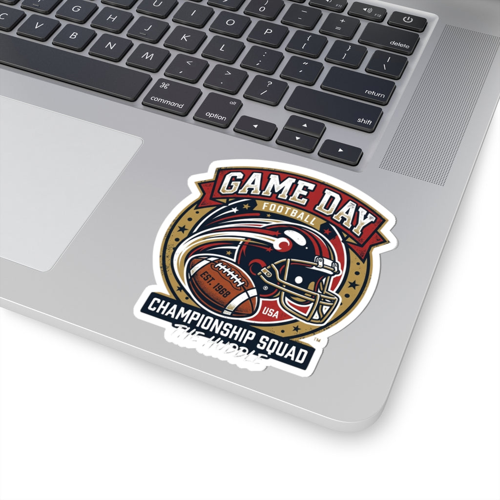 Game Day Football Kiss-Cut Sticker — Championship Squad Helmet Design