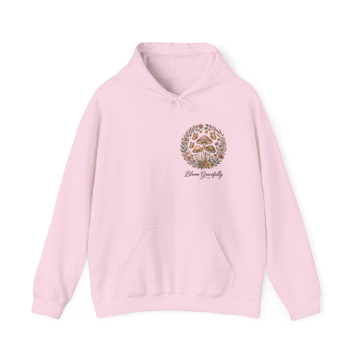 Hoodie - 'Bloom Sympathy' Floral Skull Graphic Hooded Sweatshirt