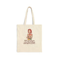 Vintage Pinup Tote Bag — "fun-filled lollipop triple dipped in psycho" Cotton Canvas Tote