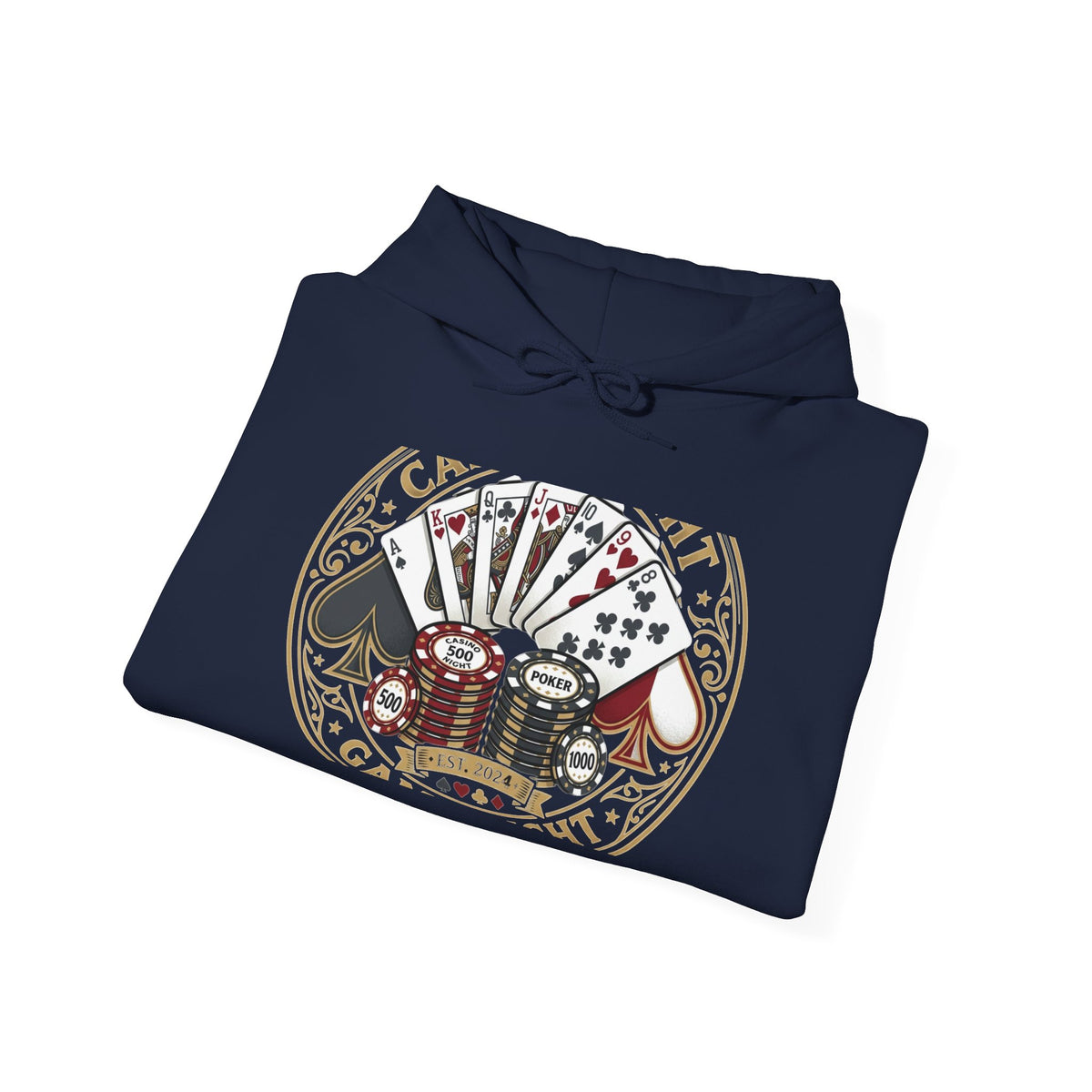 Gambling Royale Hoodie — Vintage Casino Cards, Dice & Chips Graphic