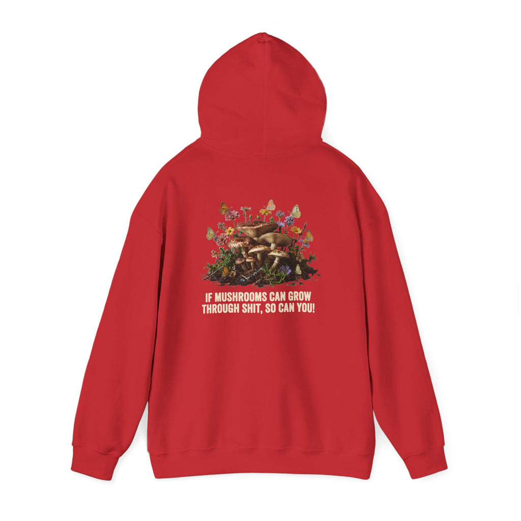 Hoodie - 'Bloom Sympathy' Floral Skull Graphic Hooded Sweatshirt
