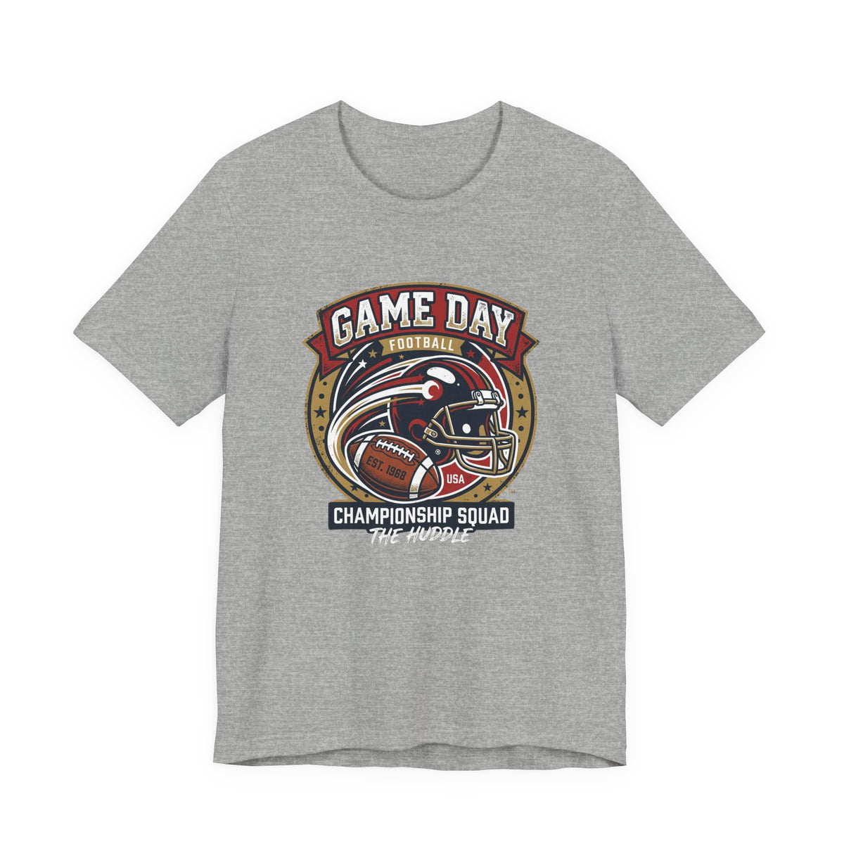 Game Day Football T-Shirt – "Championship Squad" Helmet & Ball Design