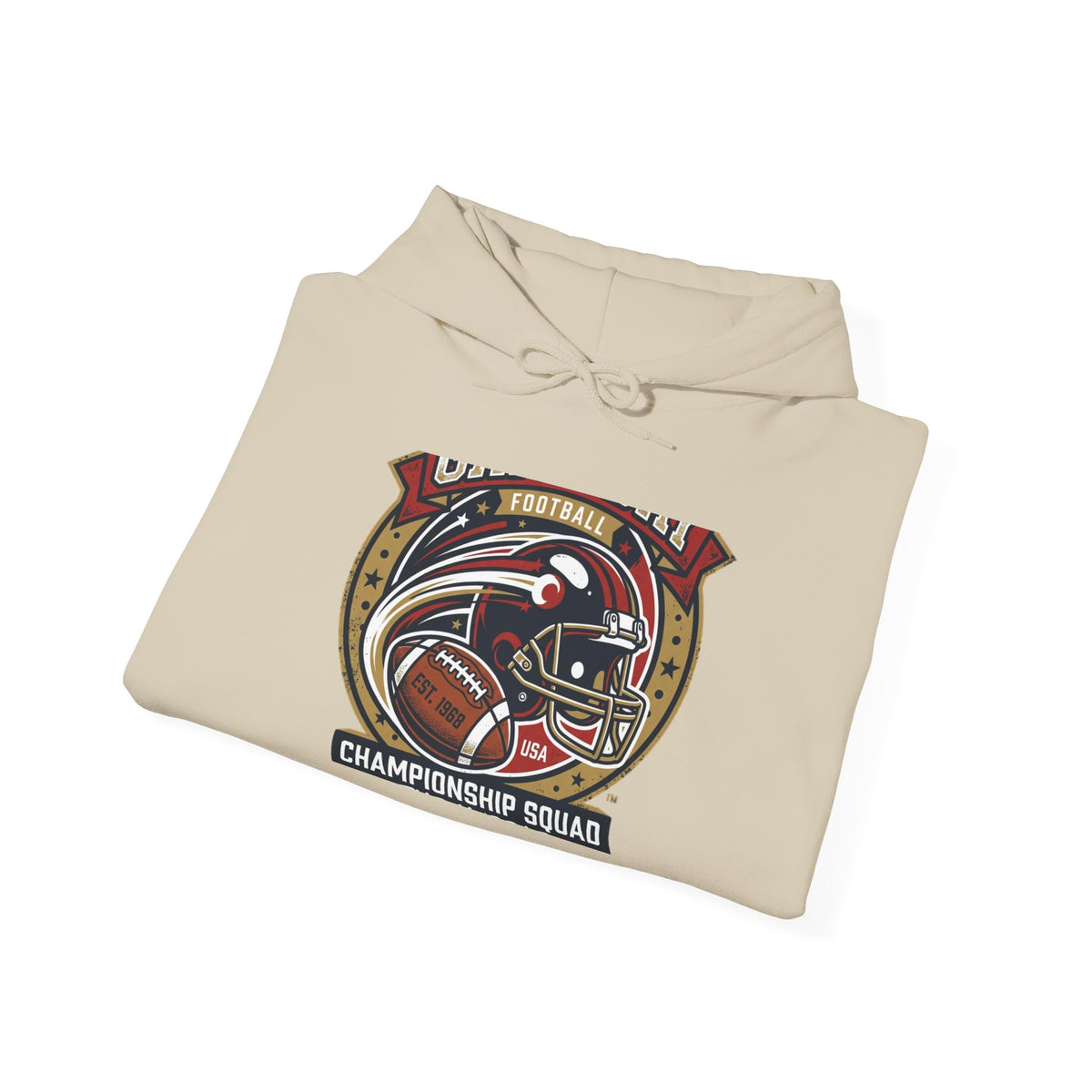 Football Championship Squad Hoodie — Retro Helmet Vintage Sports Pullover
